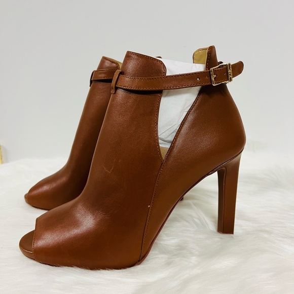 MICHAEL Michael Kors Lawson Leather Open-Toe Ankle Boot In Luggage Size … - Picture 8 of 10